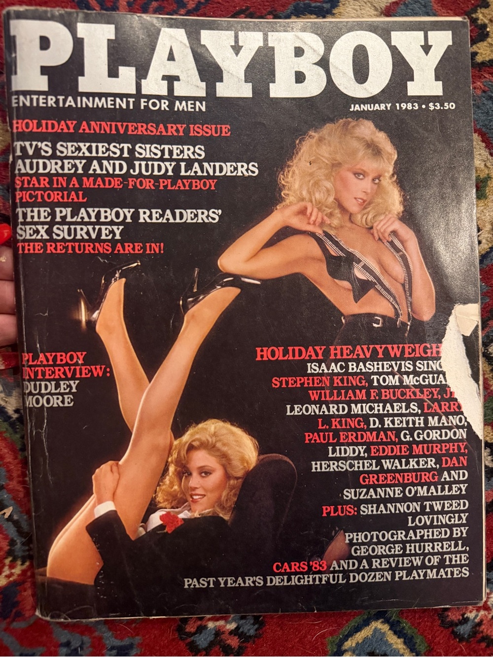PLAYBOY White Lace Cover with Brown Masthead